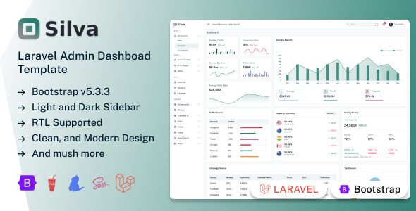 Silva - Laravel 11 Admin Dashboard Template