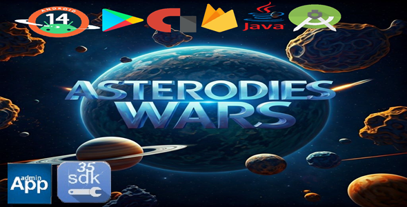 Asteroids Wars classic Game -  AdMob Ads + Admin app with Firebase