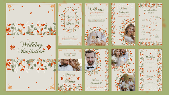 Floral Wedding Invitation Story Template