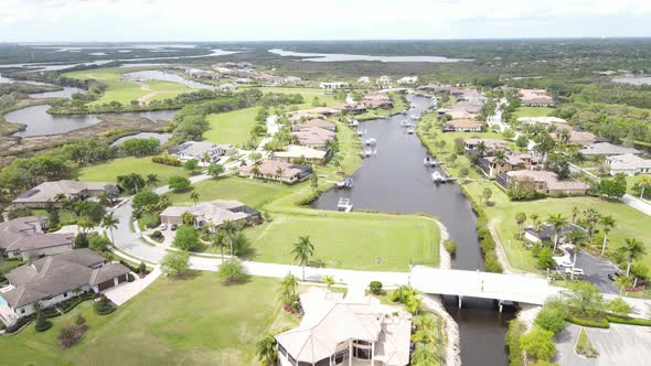 Beautiful water inlet neighborhood off of the Upper Manatee River, in Bradenton, Florida
