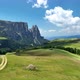 Dolomites Mountains with hiking paths and wooden cottages - VideoHive Item for Sale