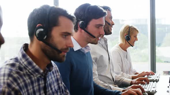 Group of business executive with headset