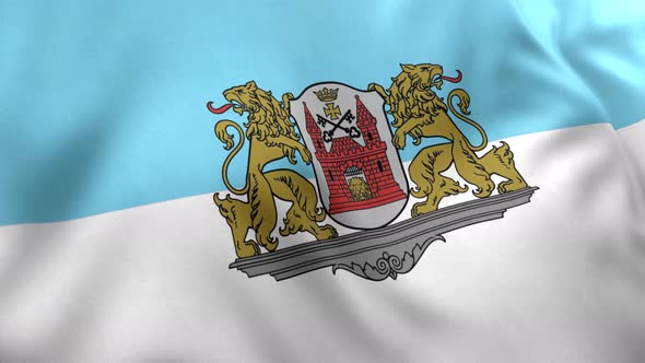 Riga City Flag (Latvia) - 4K