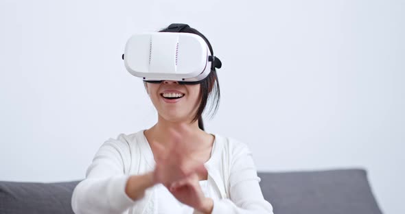 Woman watching on VR device