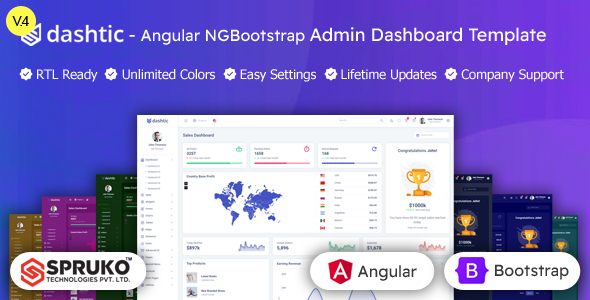 Dashtic - Angular NgBootstrap Admin Dashboard Template