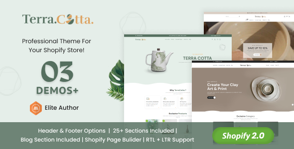 Terracotta - Ceramics & Pottery Decor Shopify Theme