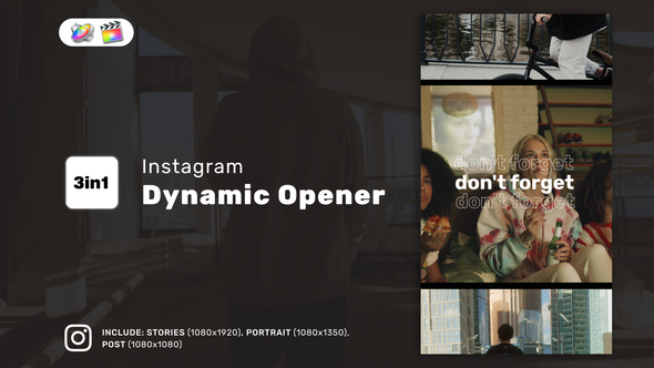 Instagram Dynamic Opener Reel for FCPX alt