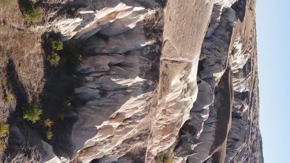 Vertical Video Cappadocia Landscape Aerial View