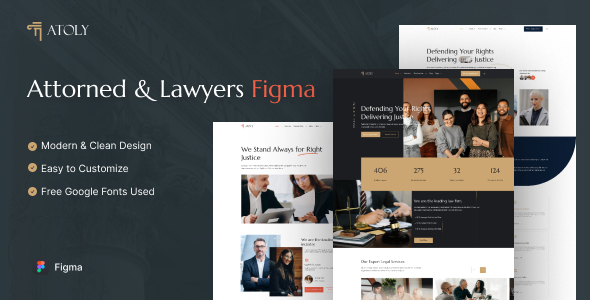 Atoly – Attorney & Lawyer Figma UI Template – 0 Sold!