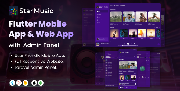 Star Music - Complete Music Player App, Web Admin panel with website | Best Music Streaming Engine