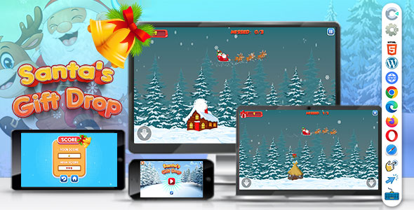 Santa's Gift Drop (Construct | C3P | CAPX | HTML5) Christmas Game