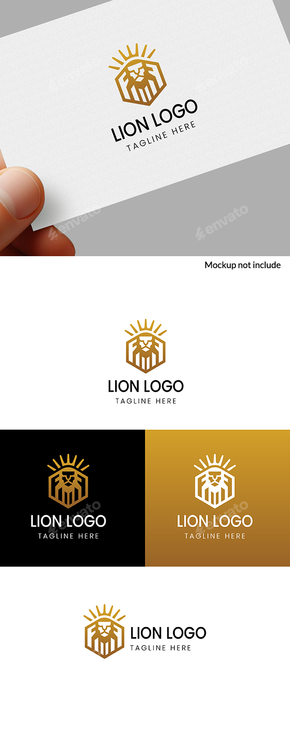 Lion logo-lion sunset logo