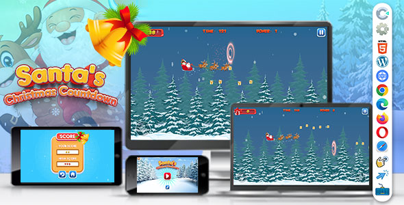 Santa's Christmas Countdown ( Construct | C3P | CAPX | HTML5 ) Christmas Game