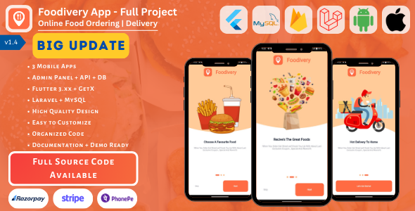 Native Foodivery App - CMS | Online Food Ordering | Delivery | Mobile Apps | Admin Panel | API + Dat