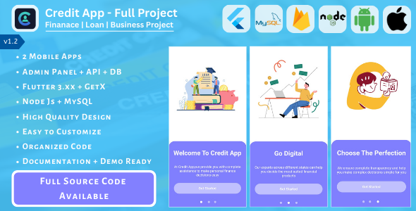 Credit App | Full Project | Finance | Loan | Business | Mobile Apps | Admin Panel | API + Database