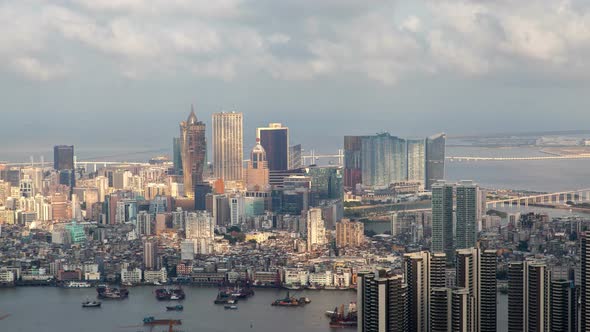 Famous Old Cathedral of Macau Peninsula in China Timelapse