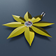 Gold Flower Pendant - 3DOcean Item for Sale