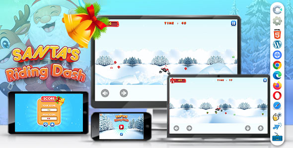 Santa's Riding Dash ( Construct | C3P | CAPX | HTML5 ) Christmas Game