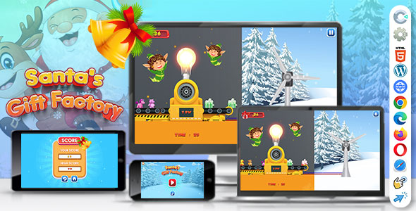 Santa's Gift Factory ( Construct | C3P | CAPX | HTML5 ) Christmas Game