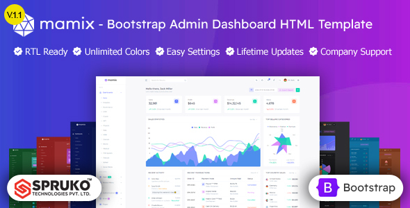 Mamix - Bootstrap HTML Admin Dashboard Template