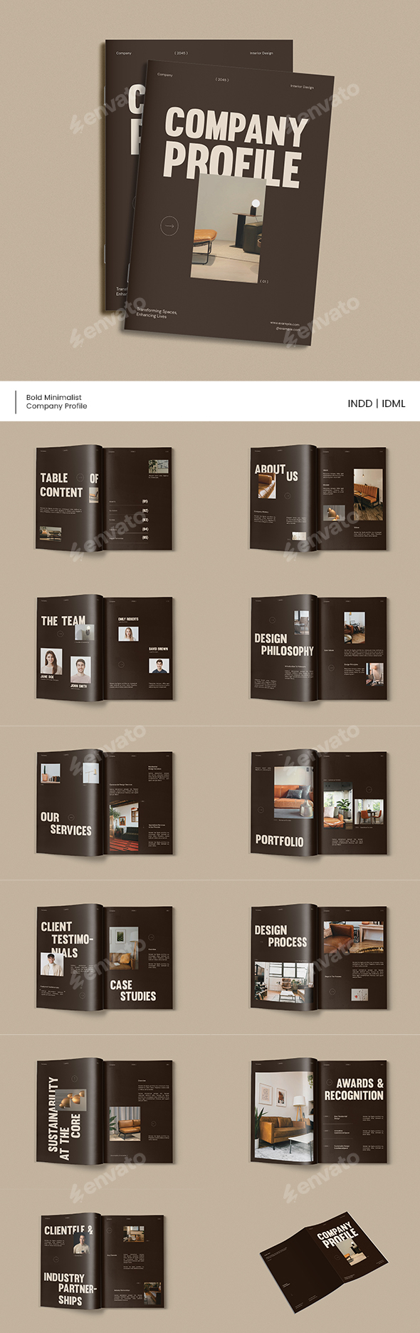 Brown Bold Minimalist Interior Agency