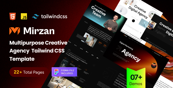 Mirzan – Multipurpose Creative Agency & Marketing Tailwind CSS Template – 0 Sold!