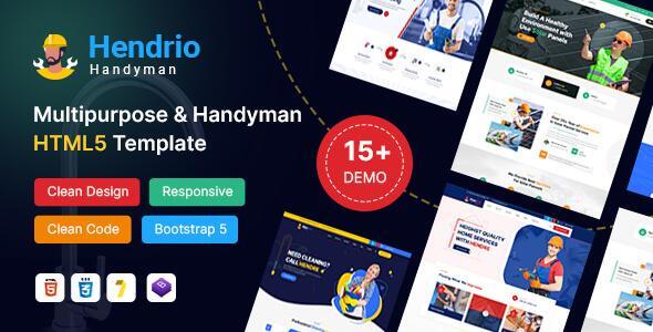 Hendrio – Multipurpose and Handyman Plumbing  HTML5 Template