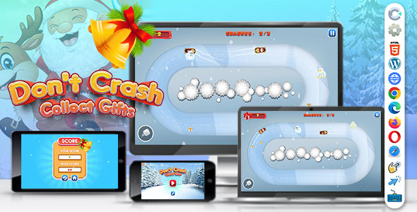 Don't Crash and Collect Gifts ( Construct | C3P | CAPX | HTML5 ) Christmas Game