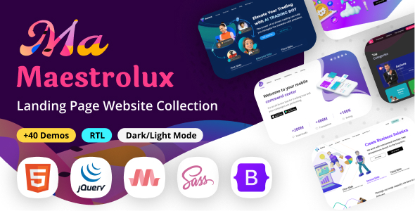 Maestrolux - HTML Landing Page Collection