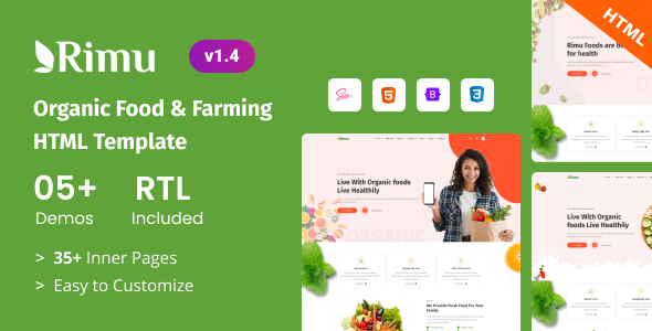 Rimu - Organic Food & Farming Bootstrap 5 Template