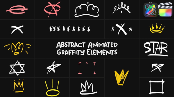 Abstract Animated Graffity Elements for FCPX alt