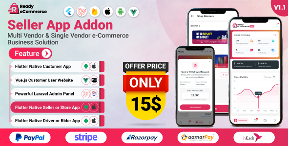 Ready eCommerce - E-Commerce Seller App | Store App | Provider App | Vendor App Addon