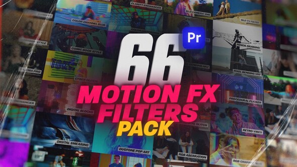 Motion Effect Filters Pack For Premiere Pro: VHS, CRT, Glitch, Dreamy, Old TV, Music Video & More