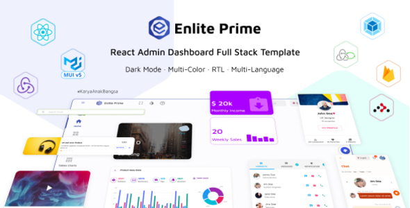 Enlite Prime - React Admin Dashboard Template For Full-Stack Developer