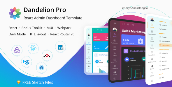 Dandelion Pro - React Admin Dashboard Template