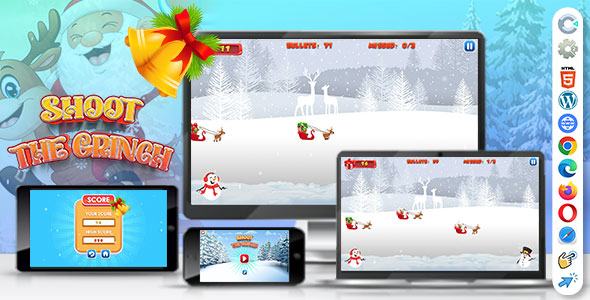 Shoot the Grinch ( Construct | C3P | CAPX | HTML5 ) Christmas Game