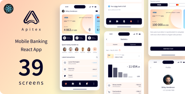 Apitex - Mobile Banking React App | PWA