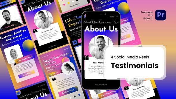 Reels - Testimonials Premiere Pro Templates