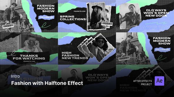 Intro/Opening - Fashion with Halftone Effect After Effects Project Files