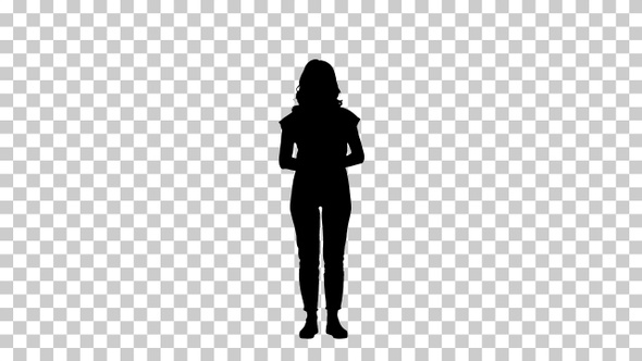 Silhouette woman standing, Alpha Channel