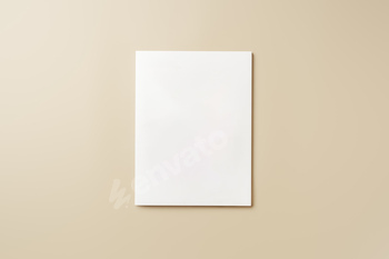 Stack of blank paper on beige background