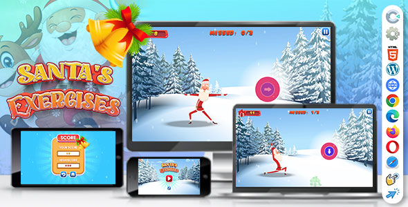 Santa's Exercises ( Construct | C3P | CAPX | HTML5 ) Christmas Game