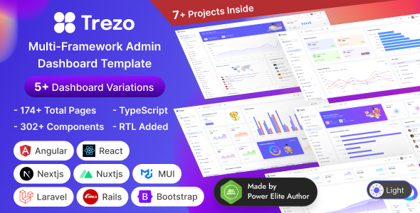 Trezo - Bootstrap, React, Angular, Vue, Laravel & Rails Admin Dashboard Template