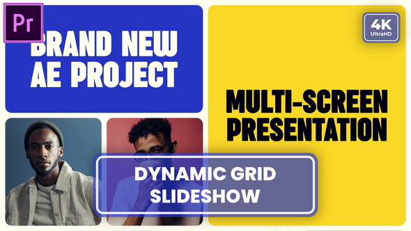 Multiscreen Slideshow | Colorful Opener MOGRT for Premier Pro