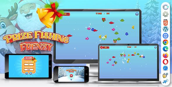 Prize Fishing Frenzy ( Construct | C3P | CAPX | HTML5 ) Christmas Game