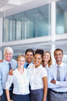 Smiling multi ethnic team