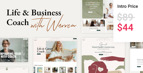 Warren – Life and Business Coach WordPress Theme – 0 Sold!