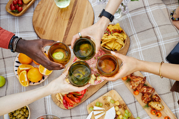 Celebrating Friendship with Drinks and Snacks