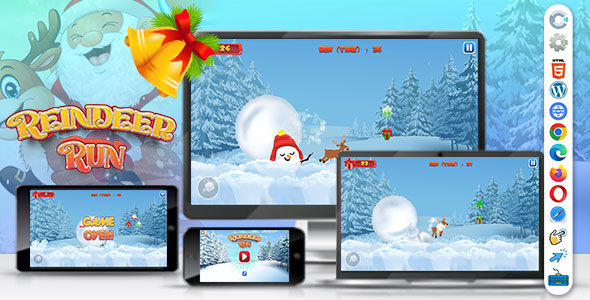 Reindeer Run ( Construct | C3P | CAPX | HTML5 ) Christmas Game
