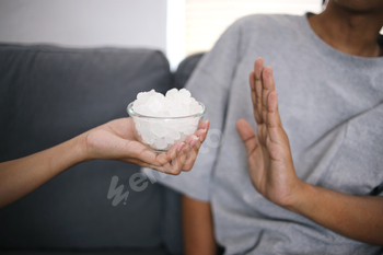 Hands Denial White Sugar Cubes. No Sugar